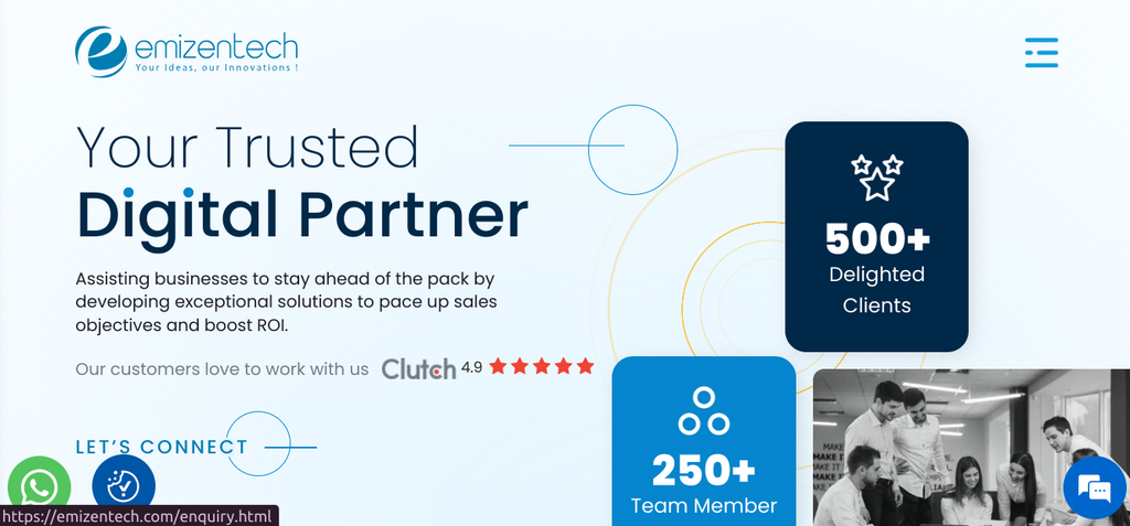 a snapshot of the company mentioned under the list of top best hybrid app development companies from India in 2025